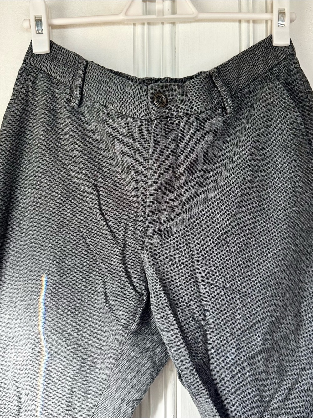 Massimo Dutti Slim Fit Gray Textured Trousers - size 32
